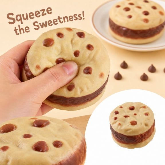 Sandwich Cookie Squishy Toy, Realistic Biscuit Shaped Slow Rising Squishy Toys, Tactile Squishy Fidget Toys for Desktop Ornament and Casual Pastime