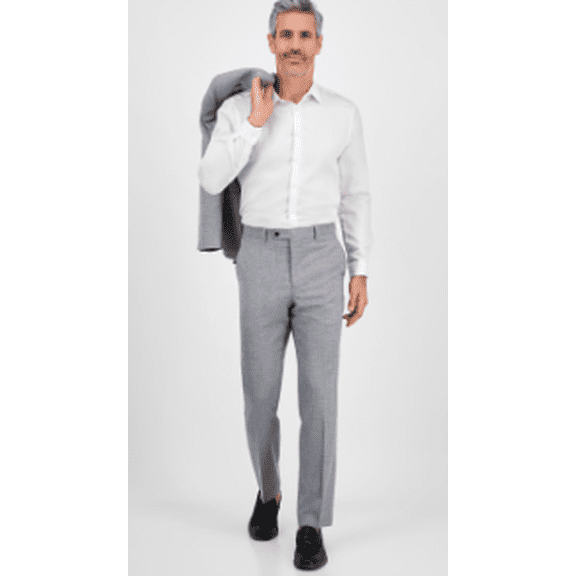 Tallia Mens Classic fit Dress Pants 44 / 30 Gray Solid