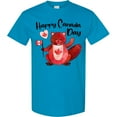 thumbnail image 3 of Inktastic Happy Canada Day Cute Red Beaver with Canadian Flag T-Shirt, 3 of 5