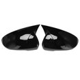 thumbnail image 1 of Car Glossy Black Ox Horn Rearview Side Glass Mirror Cover Trim Frame Side Mirror Caps For 2015-2020, 1 of 5
