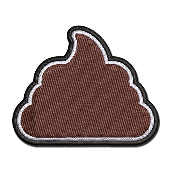 Poop Symbol Emoticon Solid Applique Multi-Color Embroidered Iron-On Patch - 2.5 Inch Small