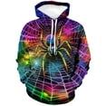 thumbnail image 2 of Rebaike Men's 3D Spider Web Hoodie Realistic Spider Pullover Sweatshirt Halloween Creepy Crawly Costume Top, 2 of 8