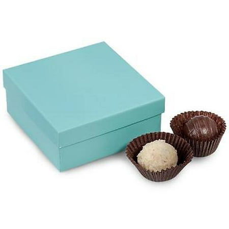 Two Truffle Box - 1 Unit 4 Pc Truffle Boxes Aqua 3-1/2x3-1/2x1-1/2