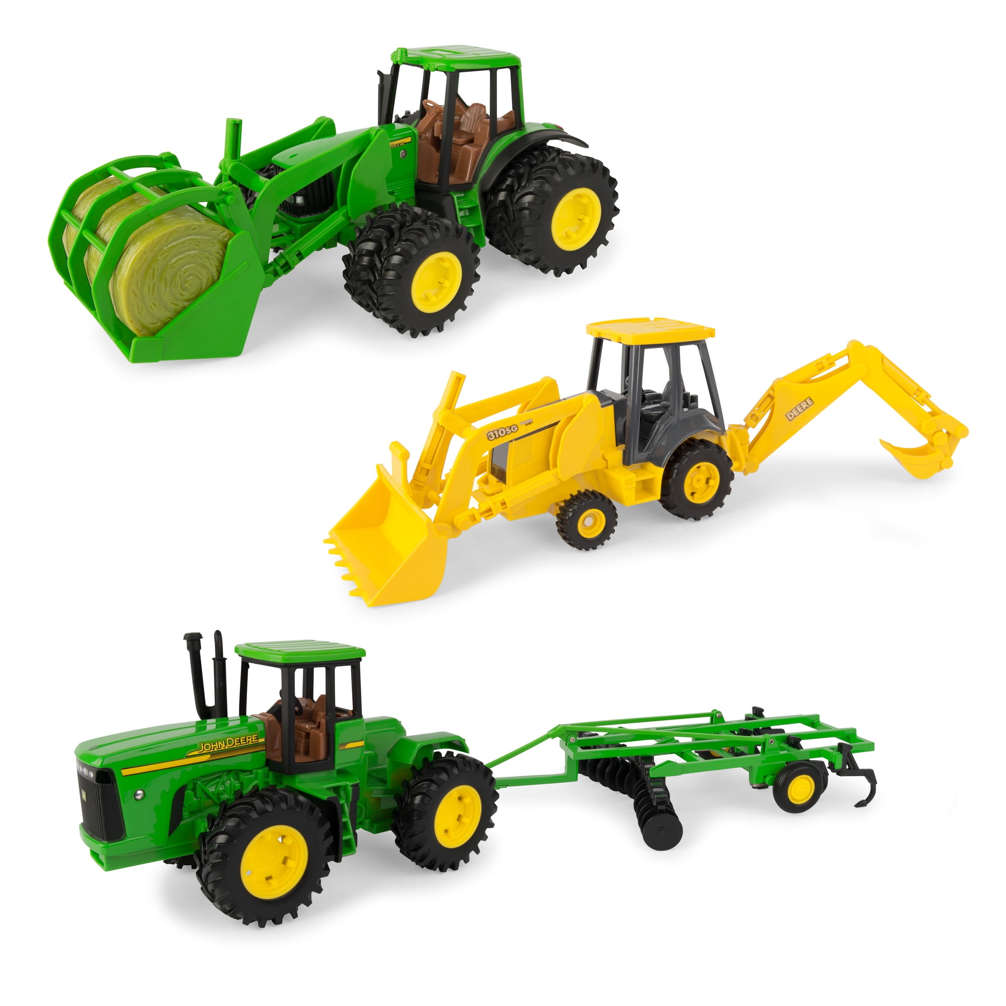beloning Steen Caroline John Deere Replica Toy Tractor Value Set - Tractor, Row Crop Tractor & Bale  Backhoe, 3 Piece - Walmart.com