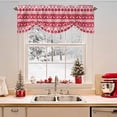 thumbnail image 2 of Christmas Tie Up Valances Curtain, Red Simple Elk Snowflake Winter Cartoon Texture Adjustable Rod Pocket Short Window Treatment Tie Up Curtains Valances for Kitchen Living Room Bathroom 60x18 Inches, 2 of 9