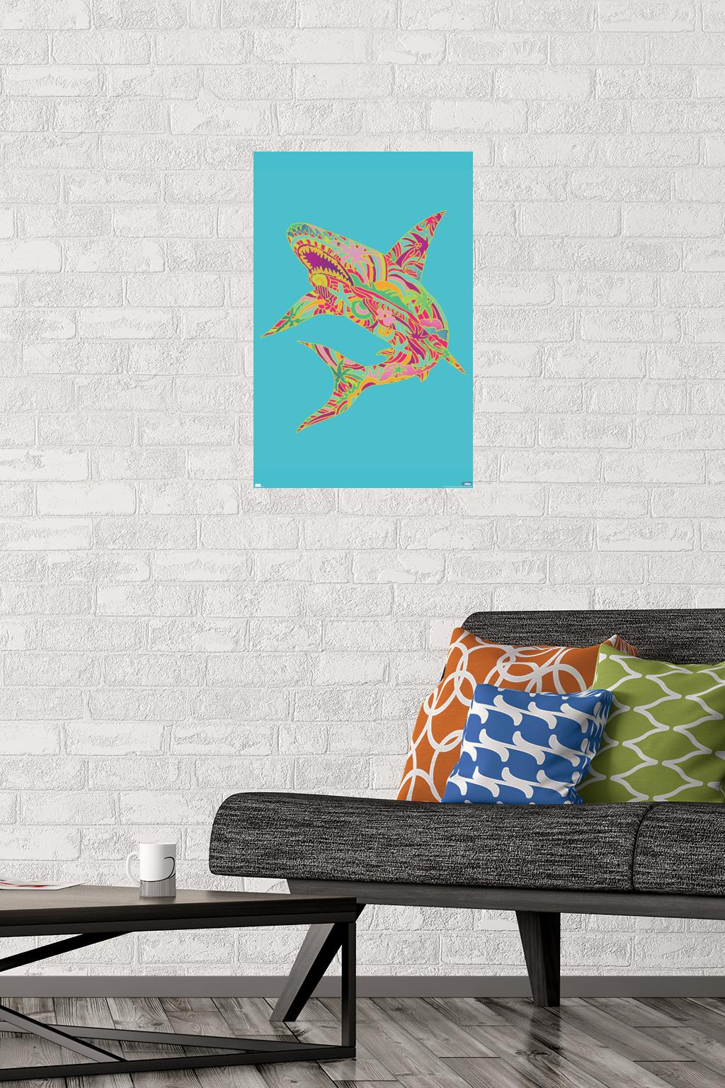 Jim Baldwin - Lily Shark Wall Poster, 14.725" x 22.375"