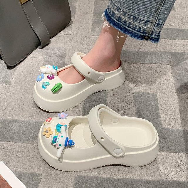 2023 bonitos accesorios para zapatos con abalorio de perro Laurel, zapatillas de dibujos animados, cómodas, informales, de estilo a juego, zapatillas de tacón bajo 39 Gao Jinjia LED