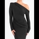 thumbnail image 5 of Vestido de Mujer Otoño Invierno Francés Larga Ajustado Maxi Vestido Formal para Mujer Negro L, 5 of 9