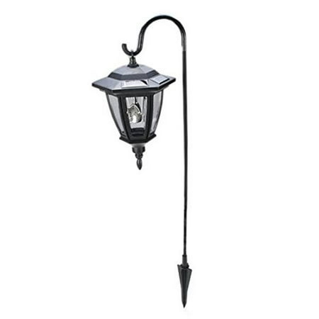 Shepards Hook Solar Powered Lantern Light Outdoor Garden Lighting Shepards Hook Solar Powered Lantern Light Outdoor Garden Lighting Black Vintage