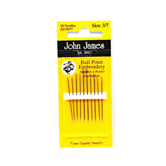 John James Embroidery Ball PoInt Needles Assorted Sizes 3/7