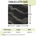 thumbnail image 2 of Black Gold Marble Pattern Square Fitted Tablecloth with Elastic Edge,Square Table Cover,Washable Elastic Table Cover for Home Kitchen Party Decor 34"x34", 2 of 6