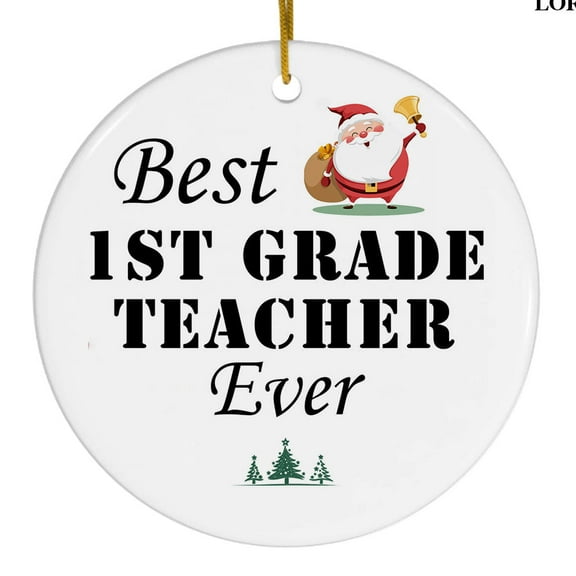 Ornament Kits 2025,Christmas Tree Ornaments - Best 1st Grade Teacher Ever Ornament Christmas 2025, 1st Grade Teacher Ornament Gift for Women Men, Ornament Xmas Hanging Tree Decor