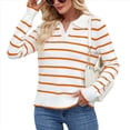 thumbnail image 3 of Camisas de Mujer con Cuello de Solapa, Cuello en V, Blusa de Larga, Blusa Informal Elegante. Naranja Rojo XL, 3 of 8