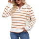 thumbnail image 3 of Camisas de Mujer con Cuello de Solapa, Cuello en V, Blusa de Larga, Blusa Informal Elegante. Naranja Rojo L, 3 of 8