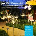 thumbnail image 3 of 200LEDs Solar Fireworks Lights Outdoor Waterproof Solar Garden Lights 8 Lighting Modes With Remote Control Decorations Light, 3 of 9
