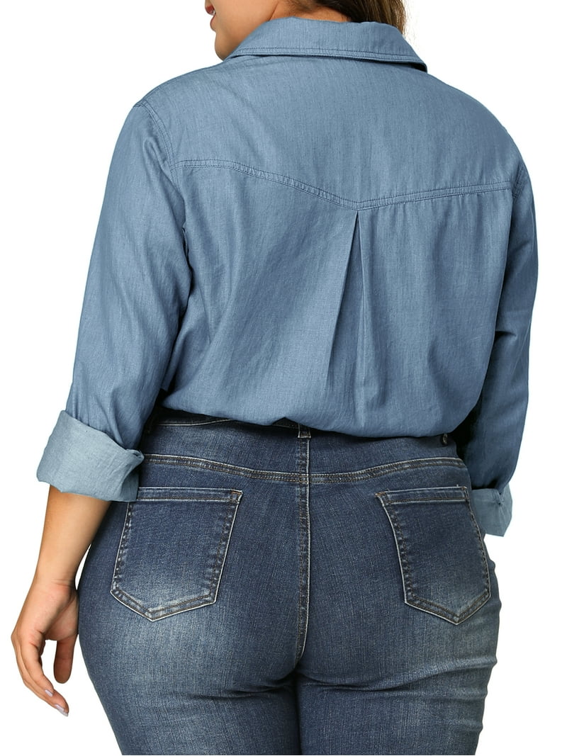 Ladies long sleeve Blue Saddleseat shirt size 32-33