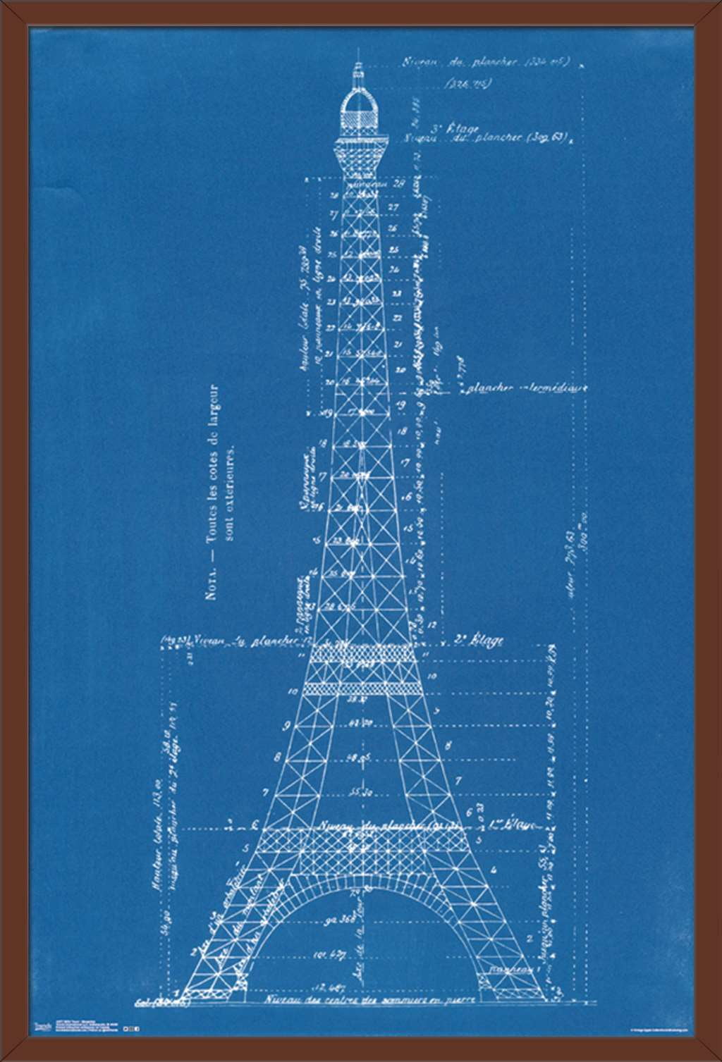 The Eiffel Tower - Blueprints Poster - Walmart.com - Walmart.com