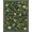 Dark Green, Pattern 8, variant on ODIKA 8'x10' Washable Area Rug Round Leaves Rings Festive Botanical Snake Motif Border Circle for Dining Room, Large Office, Lounge, Non-Slip Chair-Friendly Mat
