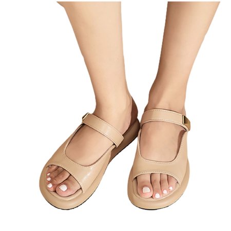 

ZHELIYO Women s sandals Women S Beach Sandals Hollow Casual Slippers Flat Shoes Retro Sandals Khaki 7