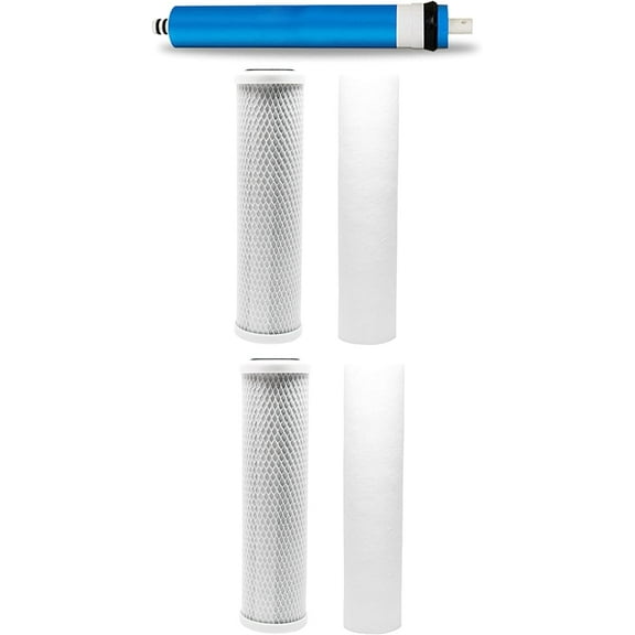 CFS Compatible with HYDRO Logic Stealth RO Filter 5 Pack-100 Gpd RO Membrane Carbon Sediment Whole House Replacement Filter