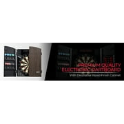 MD Sports Bristlesmart Smart Dartboard Cabinet with Digital X/O Cricket Scorekeeping and Steel Tip Dart Set