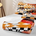 thumbnail image 4 of Castle Fairy Fiery Race Car Twin Quilt Set,Sporty Supercar Print Twin Coverlet Set for Bedroom,Orange, 4 of 7