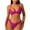 Hot Pink, variant on Women Two Piece Bikini Swimsuit Sets Sexy Swimwear Chest Pad Triangle Sexy Bikini Sets with Adjustable Strap for Beach Black M