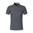 thumbnail image 5 of SEAOPEN Men's Knit Shirts Casual Short Sleeve Button Down Shirts Classic Golf Collared Shirts Gray,3XL, 5 of 5