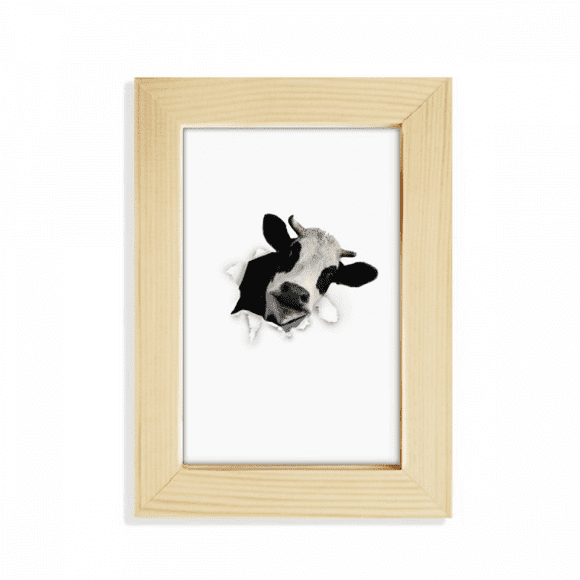 Dairy Cows Impacted Broken Animal Paper Desktop Display Photo Frame Picture Art Painting 5x7 inch
