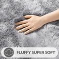 thumbnail image 4 of KIXINWA Area Rug for Bedroom Living Room, Machine Washable 4x6 Fluffy Shag Rug, Soft Plush Non Slip Carpet for Indoor Floor Bedside Nursery Kids Room, Dorm, Home Decor Aesthetic, Tie-Dyed Light Grey, 4 of 6