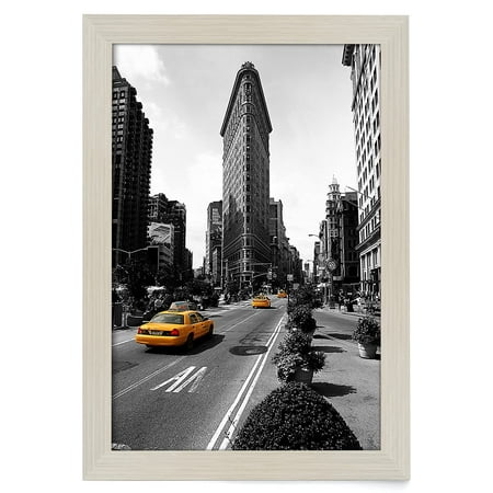 Americanflat 11x17 Light Wood Picture Frame  Legal Sized Paper Display. Shatter-Resistant Glass. Hanging Hardware Included