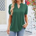 thumbnail image 2 of Womens Casual Flowers Pringting Tops V Neck Summer Petal Sleeve Casual T Shirts Blouse, 2 of 2