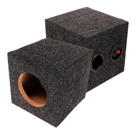 UPOUART 1 Pair Car Speaker Cabinet Box Black Wood Foam DIY Accessory