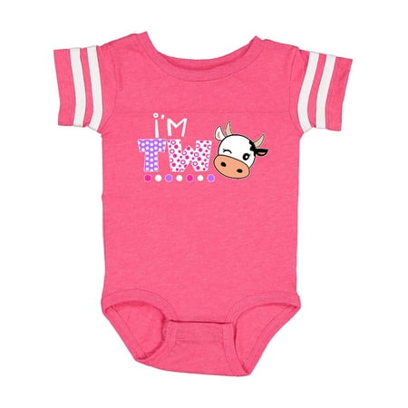 

Inktastic I m 2 Cute Cow and Polka Dots Gift Baby Boy or Baby Girl Bodysuit