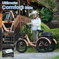thumbnail image 6 of MOONCOOL TK1 Folding Electric Tricycle for Adults,48V 14.5Ah Removable battery, 1000W Motor, 20" Fat Tire Step-Thru 3 Wheel Electric Bicycle W/ Front & Rear Storage Bag Kit, 6 of 19