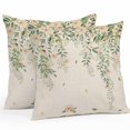 thumbnail image 2 of Throw Pillow Covers 16x16 Inch Set of 2, Watercolor Floral Waterproof Outdoor Pillow Covers, Spring Leaves Flowers Botanical Beige Decorative Cushion Pillowcases for Couch, Sofa, Bed, Garden, Patio, 2 of 9