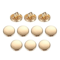 Uxcell 10pcs Metal Flat Button 10mm Round Metal Sewing Buttons Bright Gold