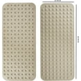 thumbnail image 2 of Bathtub Shower Mat Non Slip 18x40 in Bath Mat for Bathroom Tub Textured Smooth Floor, Silicone Extra Long Massage Bath Tub Mats No Slip Matt Non-Toxic Safe for Elderly & Kids- Beige, 2 of 5