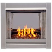 Duluth Forge Vent-Free Stainless Outdoor Gas Fireplace Insert with Copper Fire Glass Media 24,000BTU Model# DF450SS-G-RCO