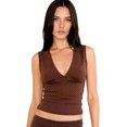 thumbnail image 1 of Camisetas sin mangas de verano para mujer, con estampado de lunares a la moda o color liso, corte ajustado, escote en V profundo, ideales para salir., 1 of 8