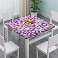 thumbnail image 3 of Pink and Purple Of Leopard Print Square Fitted Tablecloth with Elastic Edge,Square Table Cover,Washable Elastic Table Cover for Home Kitchen Party Decor 36"x36", 3 of 6