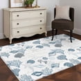 thumbnail image 4 of Blue Coral Shell Washable Area Rugs 3'x5', Starfish Nautical Marine Life Vintage Letter Low Pile Throw Living Room Rug Non-Slip Sturdy Edge Binding Carpet for Indoor Entryway Bedside Kitchen, 4 of 9