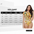 thumbnail image 5 of Gaeub 70s Groovy Hippie Print Women's Short Sleeve One Piece Swimsuit Sexy High-Waisted Bodysuit Bathing Suit for Swimming, Beach, Sports-Small, 5 of 7