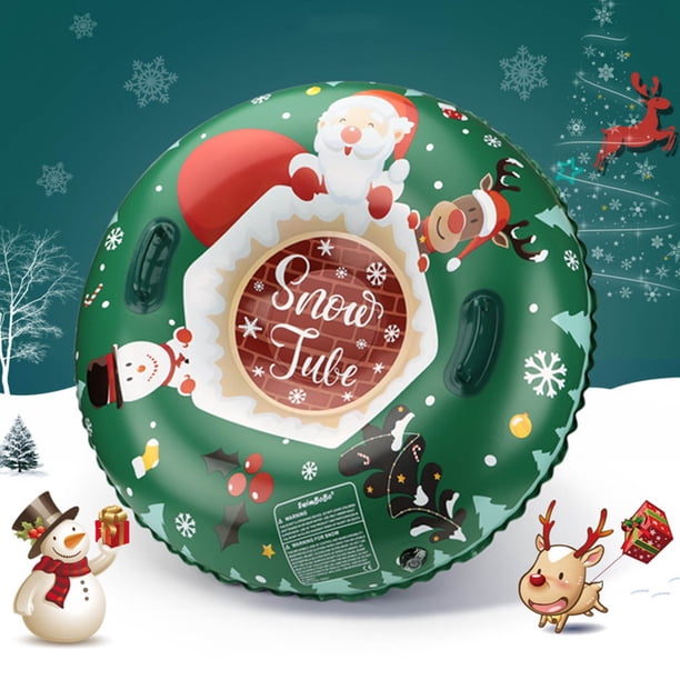 Fiudx Tubo de Nieve Inflable, Trineo de Esquí de Gran Tamaño, Diseño de Soldadura de Alta Frecuencia, Pvc Resistente Al Desgarro, Diversión Invernal Al Aire Libre, Apto para Todas Las Edades, Fácil d