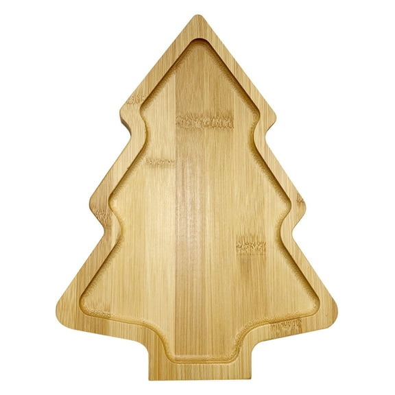 Mikilon Christmas Tree Decorations, Christmas Wooden Serving Tray Xmas Tree Hat Shaped Wooden Table Serving For Christmas DIY Unique Food Cake Snack Fruit (Tree, Hat), B