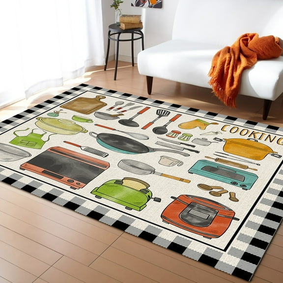 Kitchen Cooking Living Room Carpet Coffee Table Floor Mat Study Bedroom Bedside Home ration Non-slip Large Rug Floor Mat
