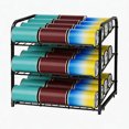 thumbnail image 1 of Organizador de estante para latas, organizador de almacenamiento de latas apilable de 3 niveles, para almacenamiento de alimentos, cocina o despensa, capacidad para 36 latas, color negro, 1 of 4