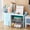 Light Blue, variant on Multi-Compartment Desk Organizer with 2 Clear Drawers – Aesthetic Pen, Makeup & Stationery Storage – Space-Saving Desktop Setup for Home Office – 20x12x11cm