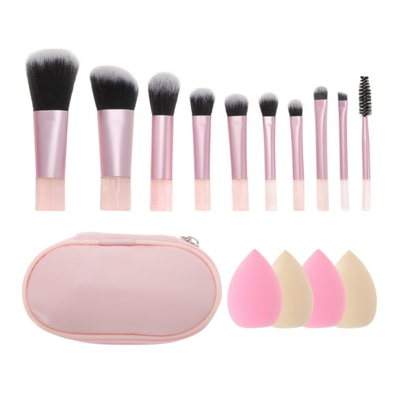 Set de brochas de maquillaje Unique Bargains Kit de brochas de maquillaje versátil Cobertura completa de necesidades de maquillaje Rosa 14 Pcs