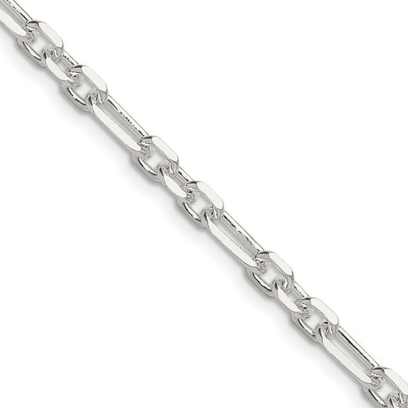 Auriga Fine Jewelry 925 Sterling Silver Diamond-cut 4.5 mm 3 Short Plus 1 Long Cable Link Chain Necklace for Women 16"